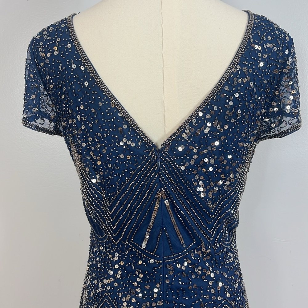 Evening Essentials Elegant Navy Sequin Gown - Picture 9 of 17